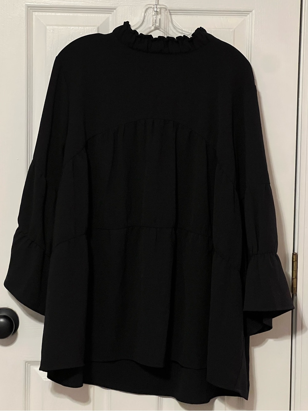 Cato EST. 1948 Black Tiered Ruffle Neck Blouse Women’s 22/24 Plus Size